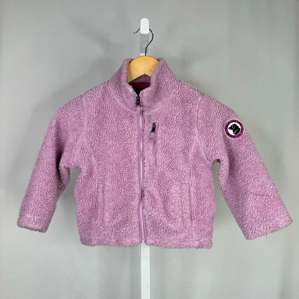 The Black Dog sherpa jacket coat lavender purple full zip jersey lined size XS